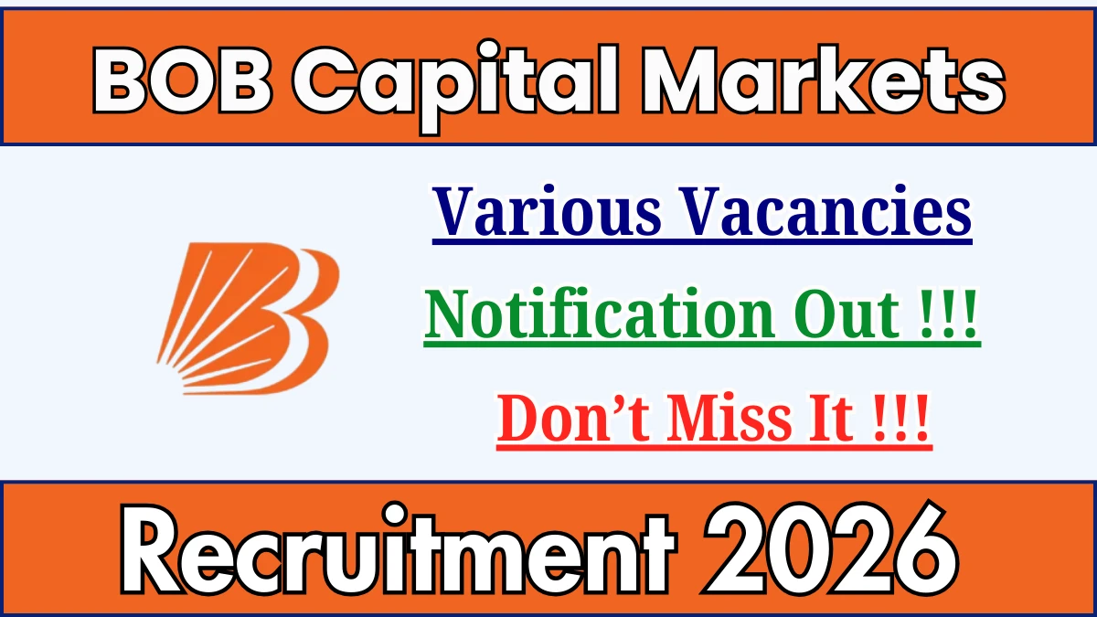 BOB Capital Markets Recruitment 2026