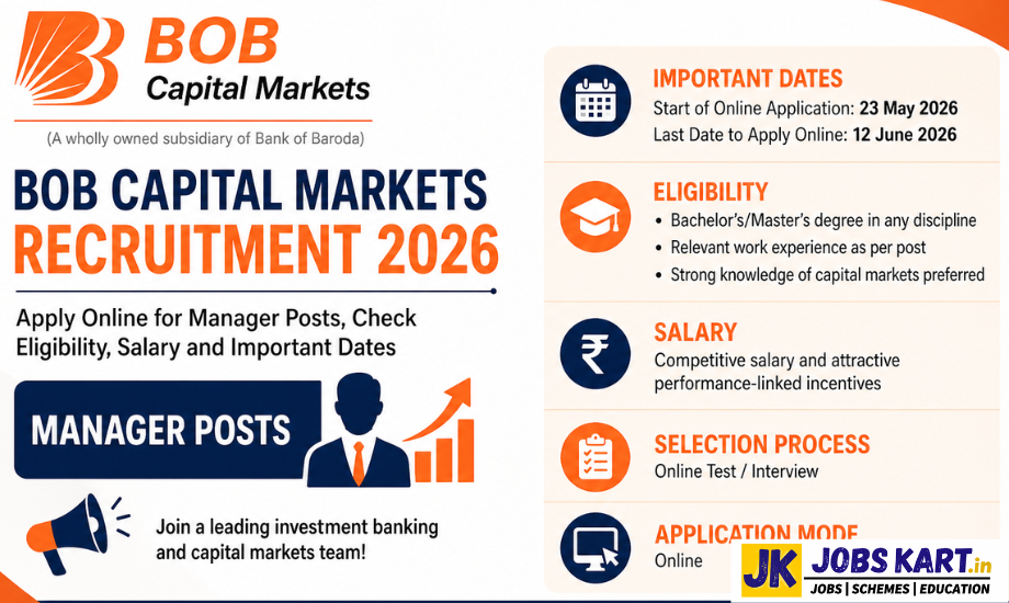 BOB Capital Markets Recruitment 2026