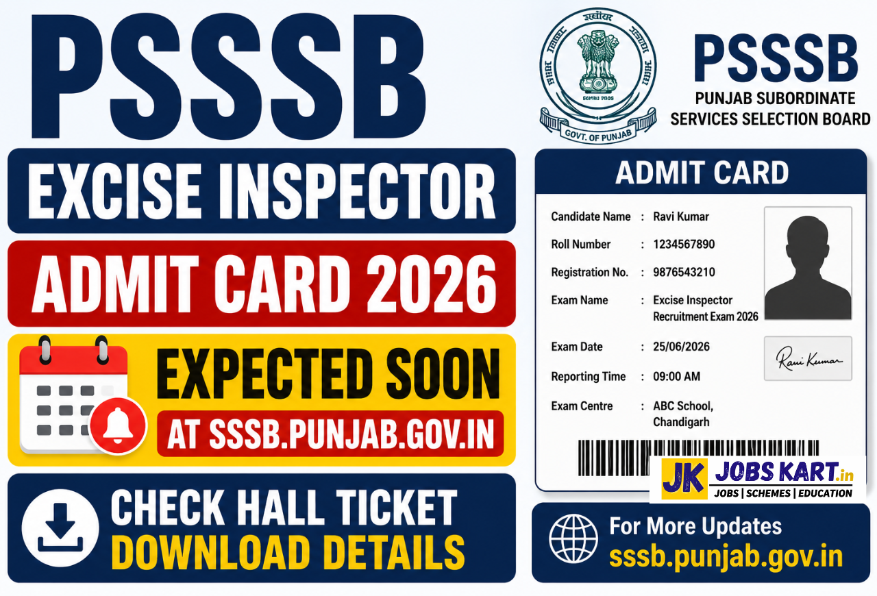PSSSB Excise Inspector Admit Card 2026