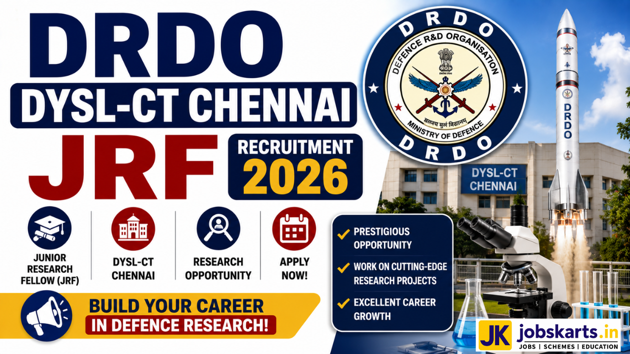 DRDO DYSL-CT Chennai JRF Recruitment 2026
