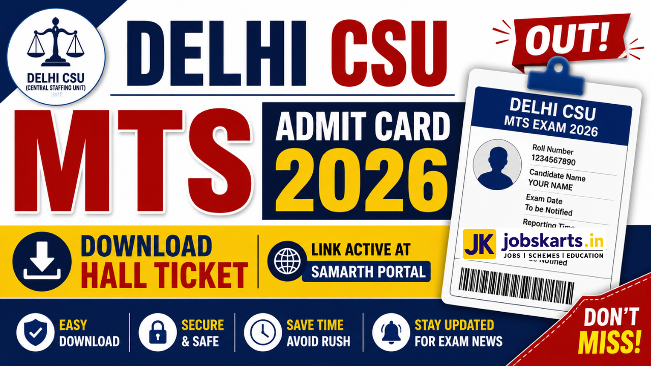 Delhi CSU MTS Admit Card 2026 OUT