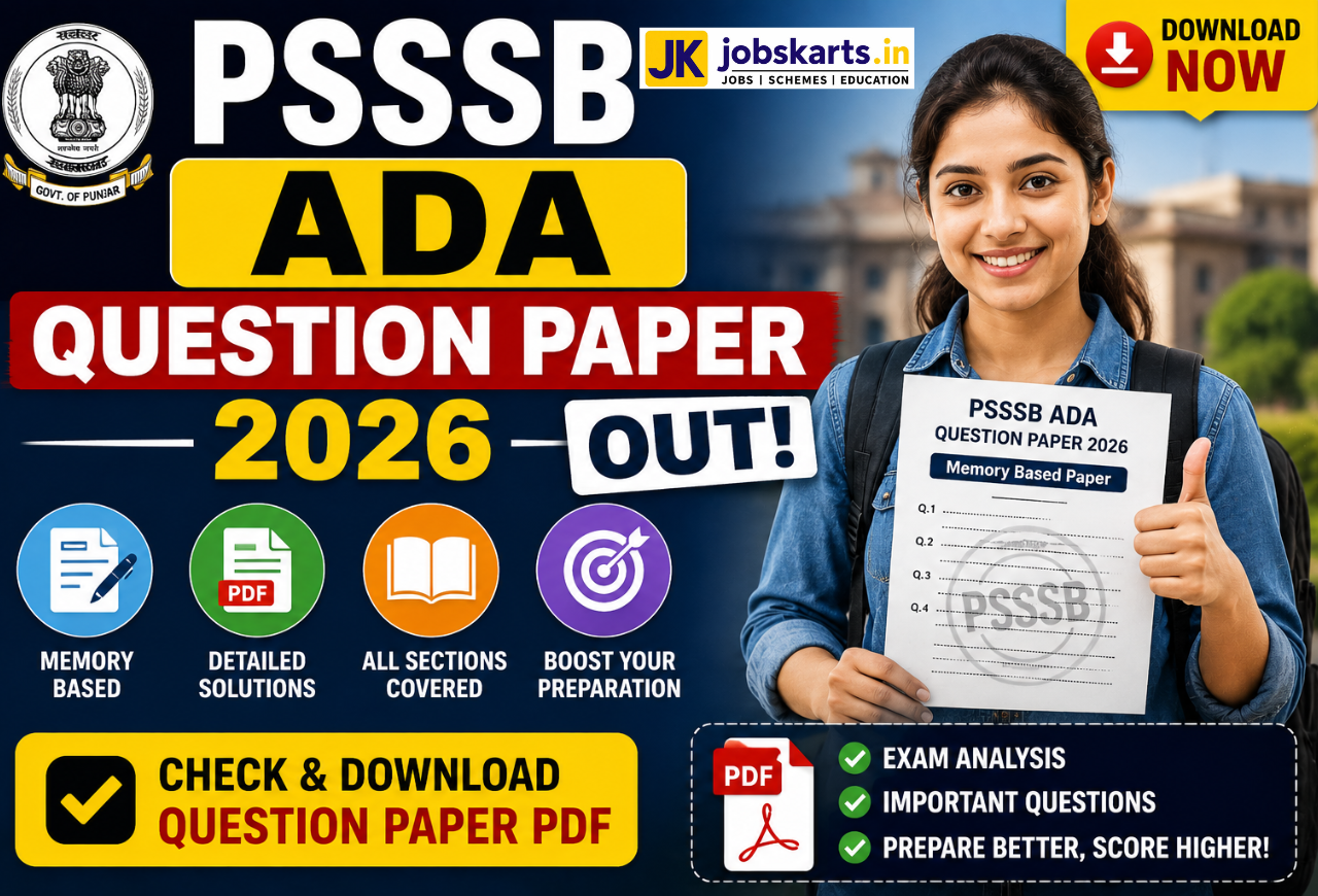 PSSSB ADA Question Paper 2026 Out