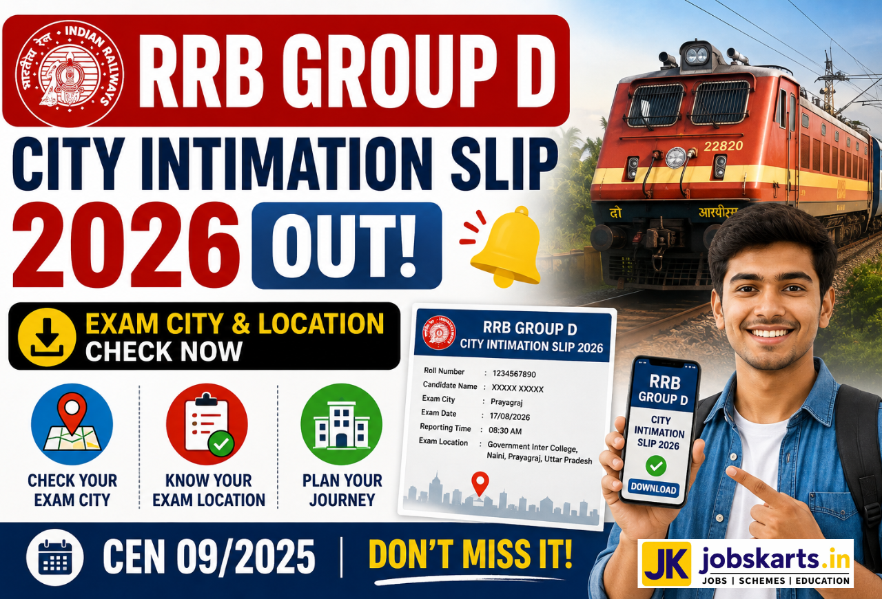 RRB Group D City Intimation Slip 2026 Out